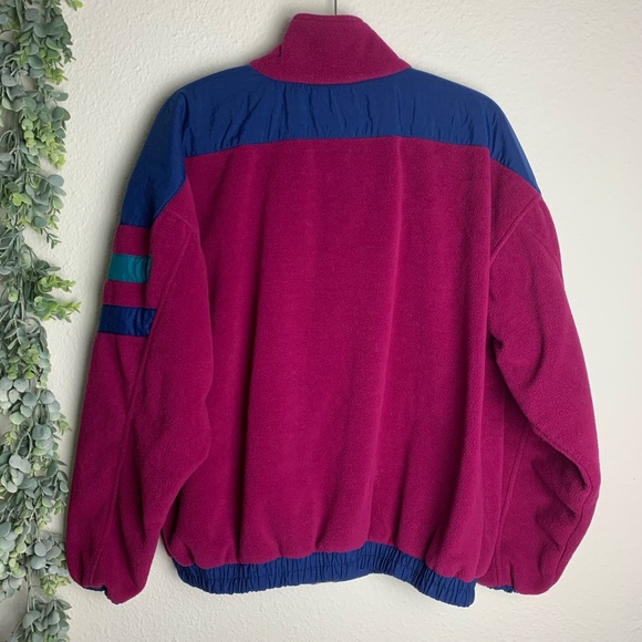 Vintage 80’s Whistler Fleece Jacket Sz L Colorful pink green blue cozy Oversized - Picture 3 of 10